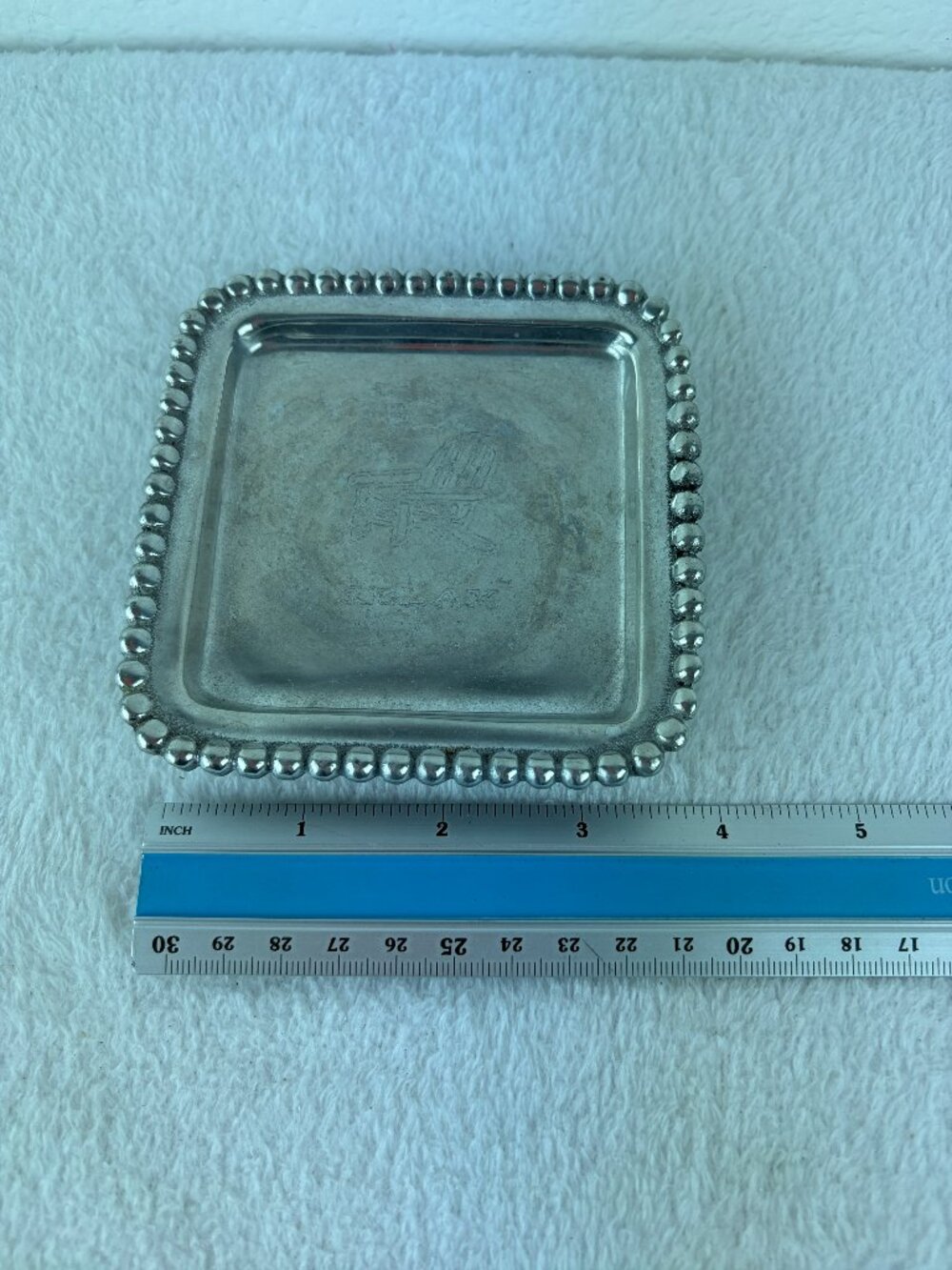 Tommy Gahamas Trinket Tray Silver 4" by 4" inches